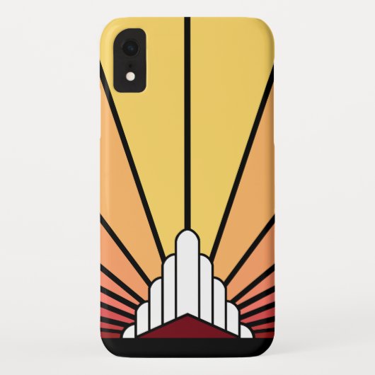 Art deco zon in dageraad iPhone / iPad hoesje (Achterkant)