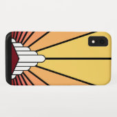 Art deco zon in dageraad iPhone / iPad hoesje (Achterkant (horizontaal))