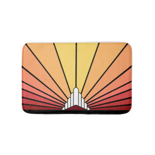 Art deco zon in de ochtend badmat