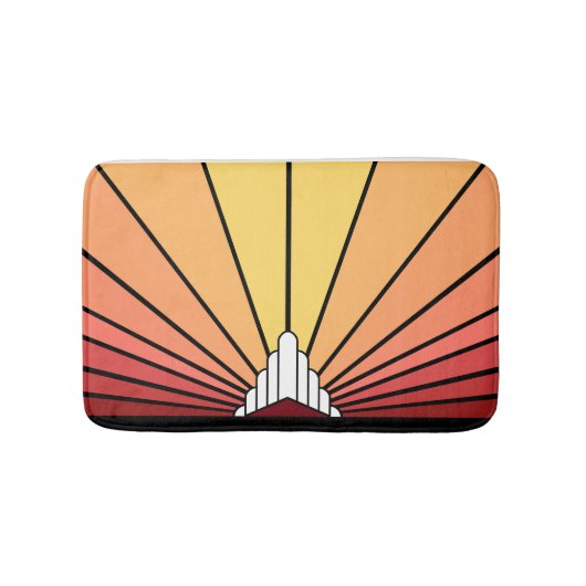 Art deco zon in de ochtend badmat (Voorkant)