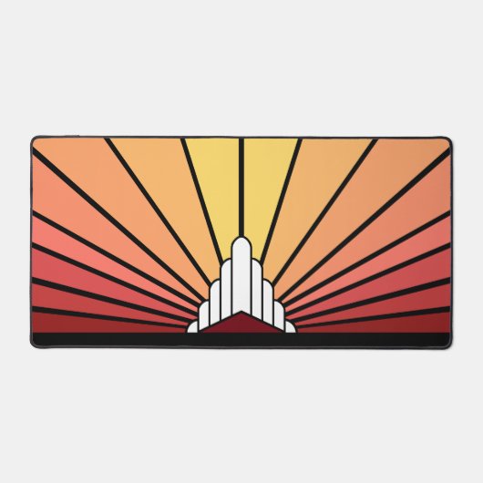 Art deco zon in de ochtend bureaumat (Voorkant)