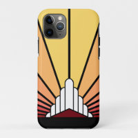 Art deco zon in de ochtend
