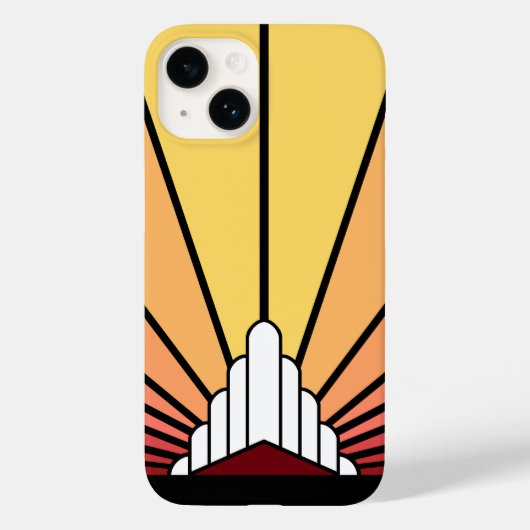 Art deco zon in de ochtend Case-Mate iPhone case (Achterkant)