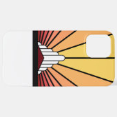 Art deco zon in de ochtend iPhone hoesje (Achterkant horizontaal)