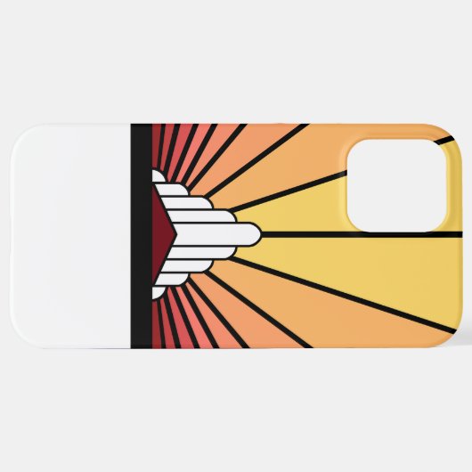 Art deco zon in de ochtend iPhone hoesje (Achterkant horizontaal)