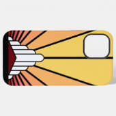 Art deco zon in de ochtend iPhone hoesje (Achterkant horizontaal)