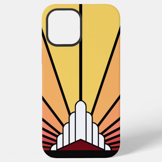 Art deco zon in de ochtend iPhone hoesje (Achterkant)