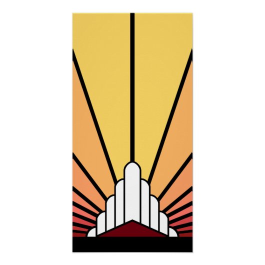Art deco zon in de ochtend perfect poster (Voorkant)