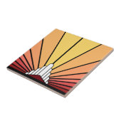 Art deco zon in de ochtend tegeltje (Zijkant)