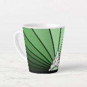 Art deco zon in groene Latte Mok (Linkerhoek)