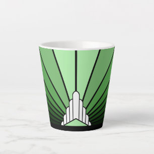 Art deco zon in groene Latte Mok