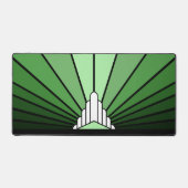 Art deco zon in het groen bureaumat (Voorkant)