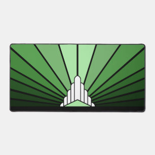 Art deco zon in het groen bureaumat
