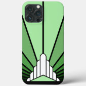 Art deco zon in het groen Case-Mate iPhone case (Achterkant)