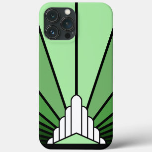 Art deco zon in het groen Case-Mate iPhone case