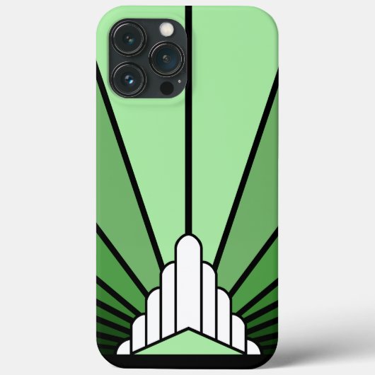 Art deco zon in het groen Case-Mate iPhone case (Achterkant)