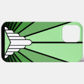 Art deco zon in het groen Case-Mate iPhone case (Achterkant (horizontaal))
