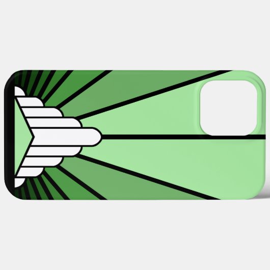 Art deco zon in het groen Case-Mate iPhone case (Achterkant (horizontaal))