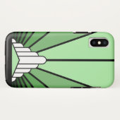 Art deco zon in het groen Case-Mate iPhone case (Achterkant (horizontaal))
