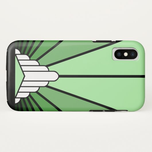 Art deco zon in het groen Case-Mate iPhone case (Achterkant (horizontaal))