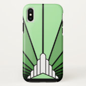 Art deco zon in het groen Case-Mate iPhone case (Achterkant)