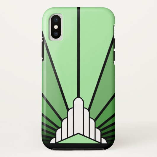 Art deco zon in het groen Case-Mate iPhone case (Achterkant)