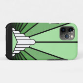 Art deco zon in het groen Case-Mate iPhone case (Achterkant (horizontaal))