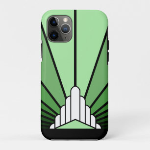 Art deco zon in het groen Case-Mate iPhone case