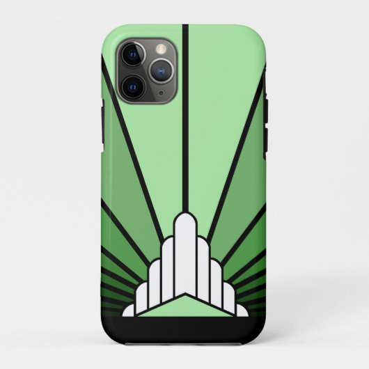 Art deco zon in het groen Case-Mate iPhone case (Achterkant)