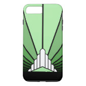 Art deco zon in het groen Case-Mate iPhone case (Achterkant)