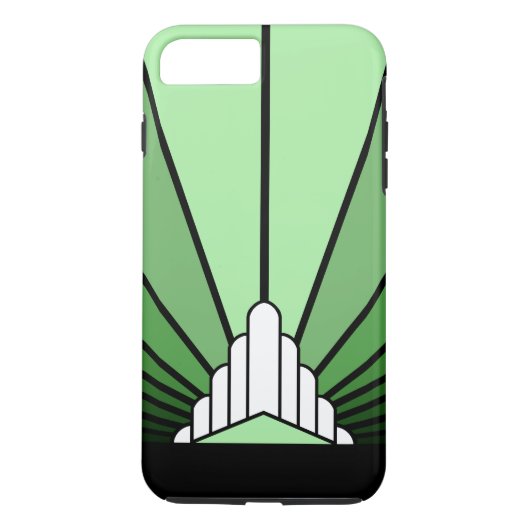 Art deco zon in het groen Case-Mate iPhone case (Achterkant)