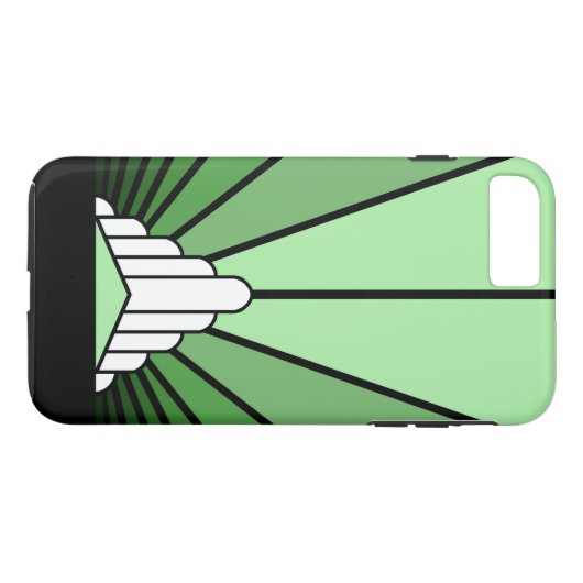 Art deco zon in het groen Case-Mate iPhone case (Achterkant (Horizontaal))
