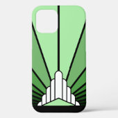 Art deco zon in het groen Case-Mate iPhone case (Achterkant)