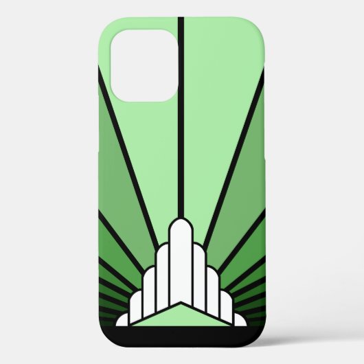Art deco zon in het groen Case-Mate iPhone case (Achterkant)