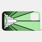 Art deco zon in het groen Case-Mate iPhone case (Achterkant (horizontaal))