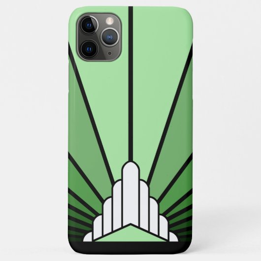 Art deco zon in het groen Case-Mate iPhone case (Achterkant)