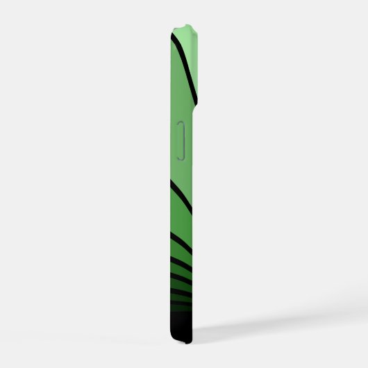 Art deco zon in het groen iPhone 15 case (Rechterkant)