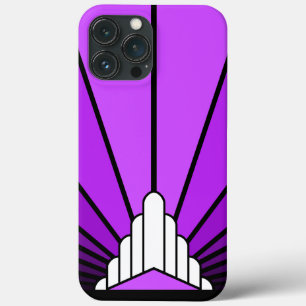 Art deco zon in het paarse Case-Mate iPhone case