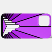 Art deco zon in het paarse Case-Mate iPhone case (Achterkant (horizontaal))
