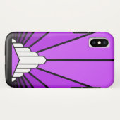 Art deco zon in het paarse Case-Mate iPhone case (Achterkant (horizontaal))