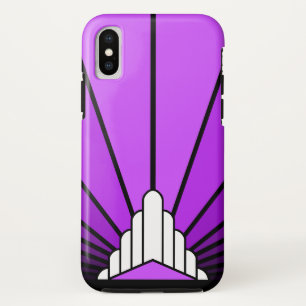 Art deco zon in het paarse Case-Mate iPhone case