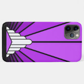 Art deco zon in het paarse Case-Mate iPhone case (Achterkant (horizontaal))
