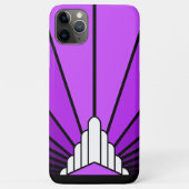 Art deco zon in het paarse Case-Mate iPhone case (Achterkant)
