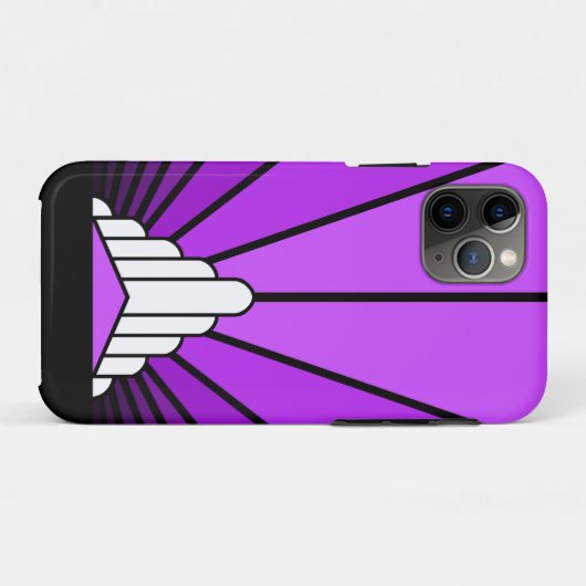 Art deco zon in het paarse Case-Mate iPhone case (Achterkant (horizontaal))