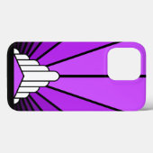 Art deco zon in het paarse Case-Mate iPhone case (Achterkant (horizontaal))