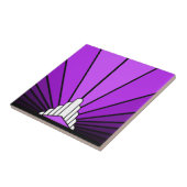 Art deco zon in het paarse tegeltje (Zijkant)