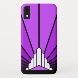 Art deco zon in paarse iPhone / iPad case