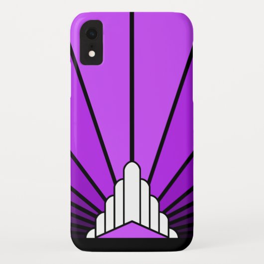 Art deco zon in paarse iPhone / iPad case (Achterkant)