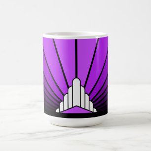 Art deco zon in paarse Mok