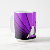 Art deco zon in paarse Mok (Voorkant links)